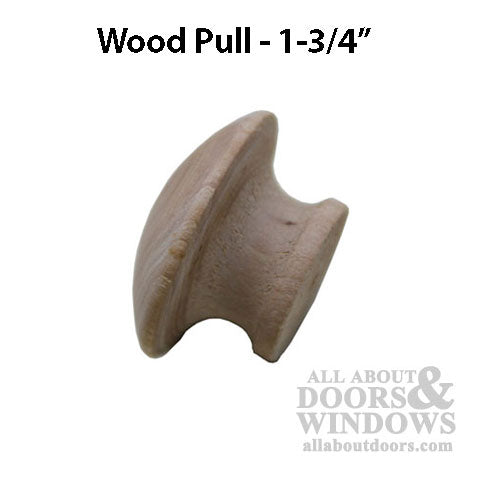 Pull Handle, Wood 1-3/4 inch Bi-Fold Door Knob - Sold in Pairs