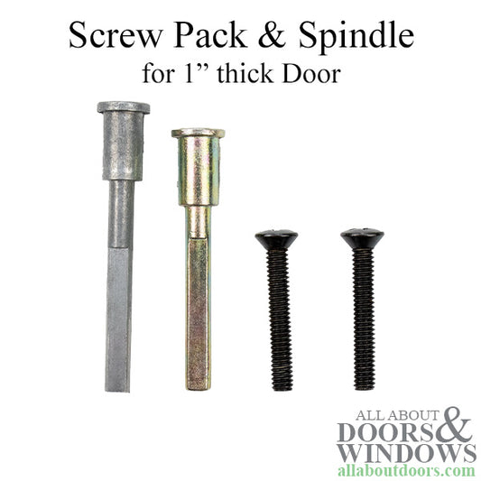 Screw Pack & Spindle for 1" Thick Door