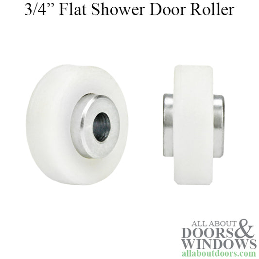 Roller, 3/4 Inch Flat Ball Bearing Wheel, Non-Threaded -Shower Door