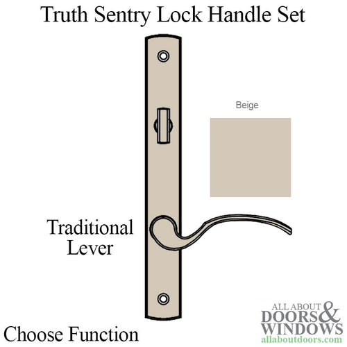 Truth Sentry Lock Handle Set, Traditional, Painted over Zinc, Beige - Truth Sentry Lock Handle Set, Traditional, Painted over Zinc, Beige