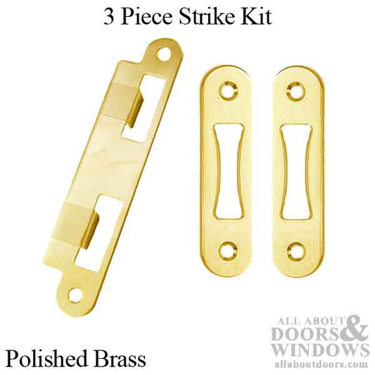 GU Set of Strike Plates for 1-3/4 thick door, 45 mm - Polished Brass