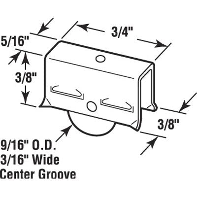 Roller Assembly (Grooved) - Sliding Windows, Showcase / Storm - Steel / Nylon - Roller Assembly (Grooved) - Sliding Windows, Showcase / Storm - Steel / Nylon