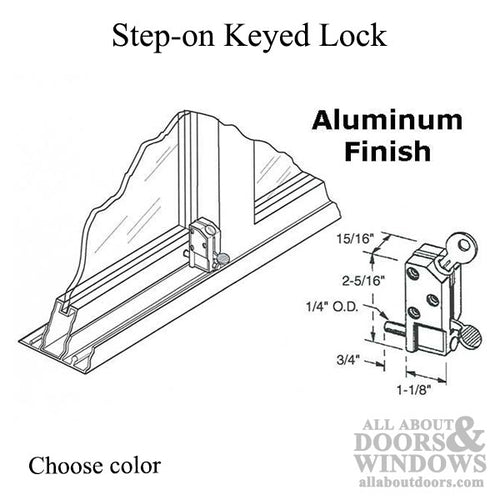 Patio Door Step-On Keyed Lock for Inside or Outside - Patio Door Step-On Keyed Lock for Inside or Outside