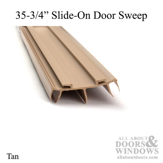 Door Weather Seal Slide On Tan Door Bottom Sweep For Hinged Doors 35 3/4 Inch