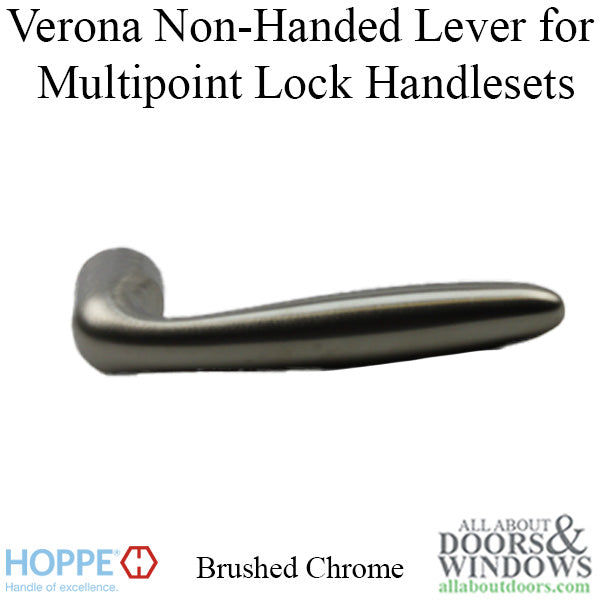 Verona Non-Handed Lever Handle for Multipoint Lock Handlesets - Brushed Chrome - Verona Non-Handed Lever Handle for Multipoint Lock Handlesets - Brushed Chrome