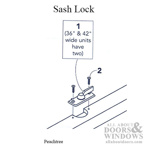 Sash Lock, Peachtree Ariel Tilt Double Hung Window  - White - Sash Lock, Peachtree Ariel Tilt Double Hung Window  - White