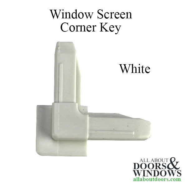 Window Screen Corner Key 3/8 Inch Frame, Plastic - White - Window Screen Corner Key 3/8 Inch Frame, Plastic - White