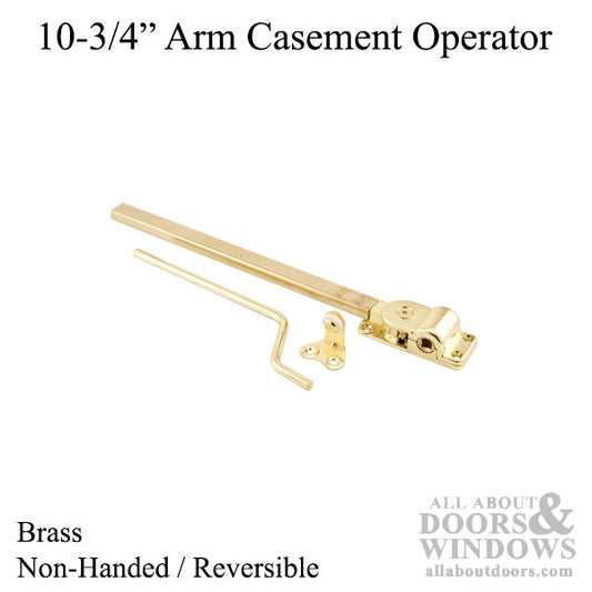 Wood Casement Window 10-3/4" Arm Operator - Brass finish