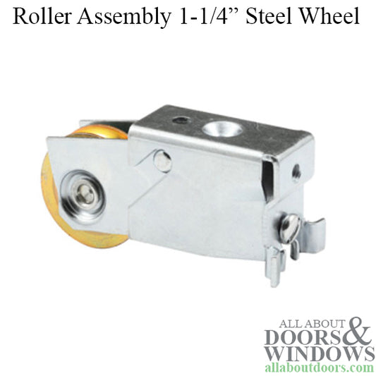 Sliding Door Roller Single Steel Roller Ball Bearing 1.25 Inch Wheel Steel Housing