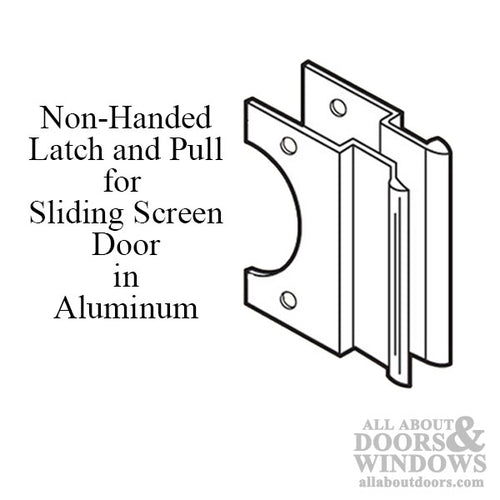 DISCONTINUED Non-Handed Latch & Pull for Sliding Screen Door - Aluminum - DISCONTINUED Non-Handed Latch & Pull for Sliding Screen Door - Aluminum