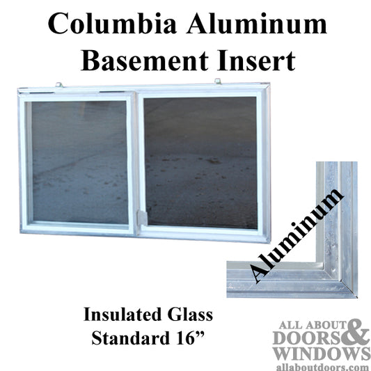 C-310-16 Aluminum Basement WINDOW Insert, Dual Pane Glass