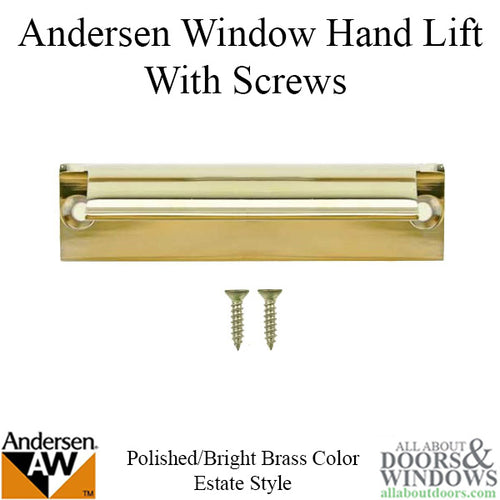 Andersen Estate Hand Lift, Tilt-Wash (DC) and Tilt-Wash (TW) Windows - Bright/Polished Brass - Andersen Estate Hand Lift, Tilt-Wash (DC) and Tilt-Wash (TW) Windows - Bright/Polished Brass