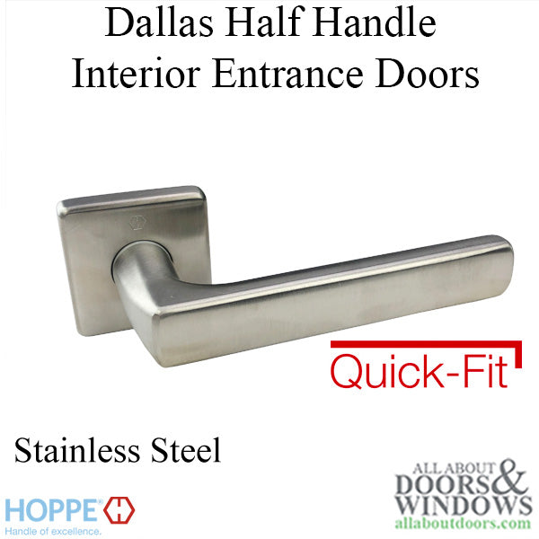 Hoppe Dallas Half Handle for Interior Entrance Doors - Stainless Steel - Hoppe Dallas Half Handle for Interior Entrance Doors - Stainless Steel