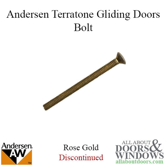 Andersen Prefinished Terratone Gliding Doors - Bolt - Handle - Rose Gold