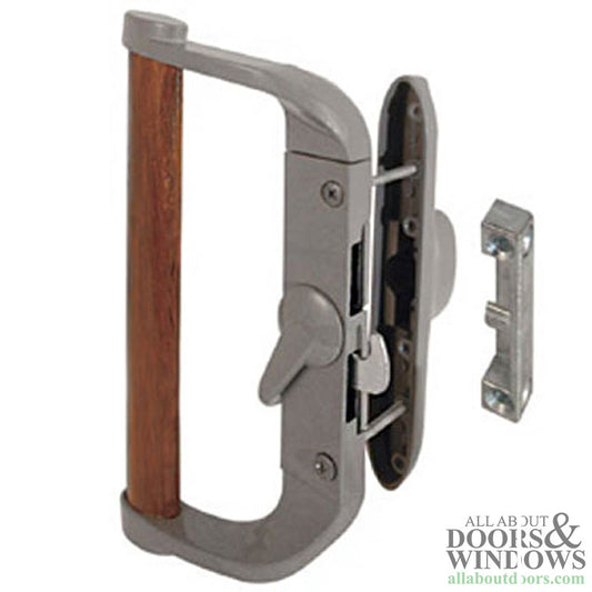 Sliding Patio Door Handle Set, Steel Hook Thumb Turn with 3-1/2" Hole Centers