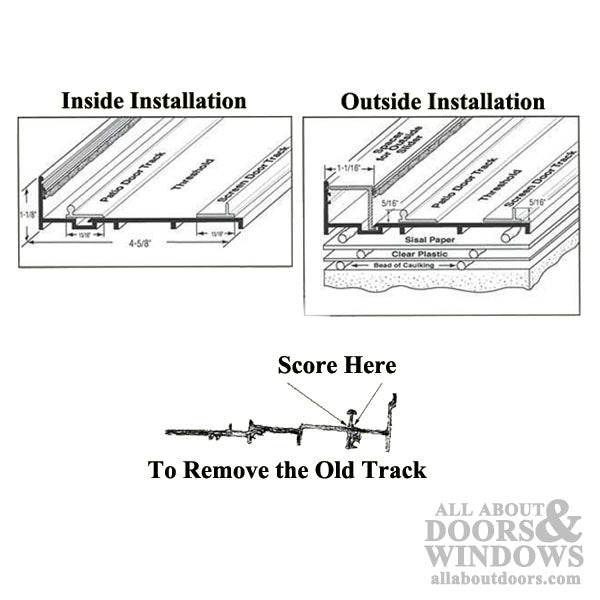 6 Foot Replacement Track for Sliding Glass Door - Aluminum - 6 Foot Replacement Track for Sliding Glass Door - Aluminum