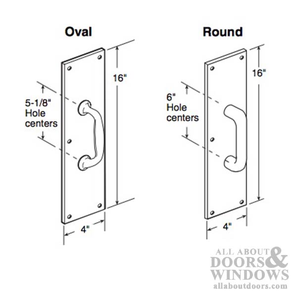 3-1/2 x 15 Pull Plate with Round Pull Handle - 3-1/2 x 15 Pull Plate with Round Pull Handle