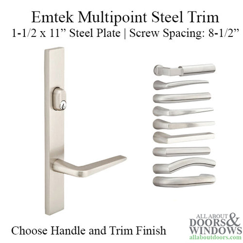 Multipoint Trim, 1-1/2 x 11 inch, American, Stainless Steel, Choose Options - Multipoint Trim, 1-1/2 x 11 inch, American, Stainless Steel, Choose Options