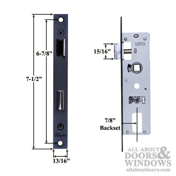 Storm Door Mortise Lock and Handle with Double Keyed Cylinder 0.875 Inch Backset - Storm Door Mortise Lock and Handle with Double Keyed Cylinder 0.875 Inch Backset