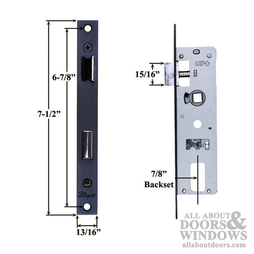 Storm Door Mortise Lock and Handle with Double Keyed Cylinder 0.875 Inch Backset - Storm Door Mortise Lock and Handle with Double Keyed Cylinder 0.875 Inch Backset