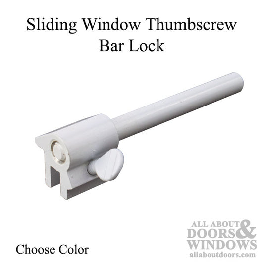 Sliding Window Thumbscrew Bar Lock - Choose Color