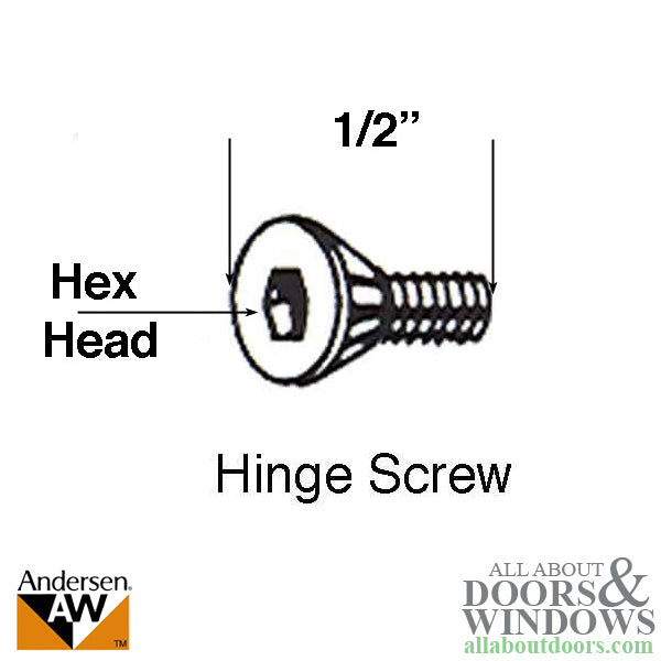 Andersen Hinge Screw, Fixing set for Adjustable Hinge - Satin Brass - Andersen Hinge Screw, Fixing set for Adjustable Hinge - Satin Brass