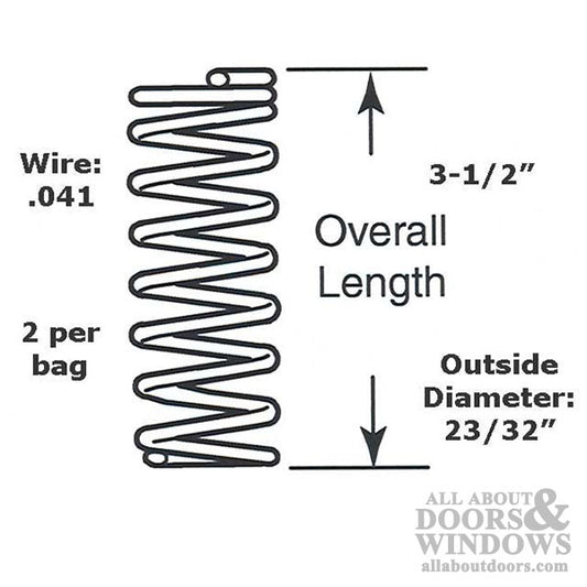 Compression Spring - 23/32 Inch Diameter x 3-1/2 Inches Long - .041 Wire