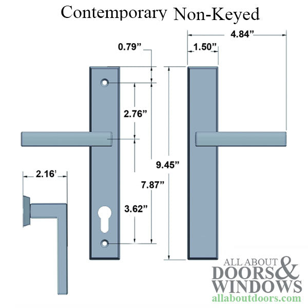 Contemporary Active Non-Keyed Multipoint Lock Door Handle Set - Contemporary Active Non-Keyed Multipoint Lock Door Handle Set