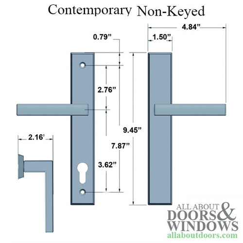 Contemporary Active Non-Keyed Multipoint Lock Door Handle Set - Contemporary Active Non-Keyed Multipoint Lock Door Handle Set