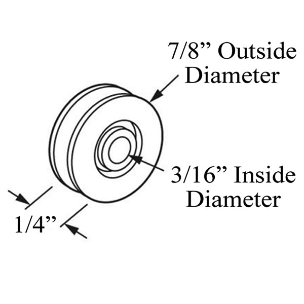 Roller Only,  27/32  Nylon, 3/16 inch i.d., 9/32 inch wide - Roller Only,  27/32  Nylon, 3/16 inch i.d., 9/32 inch wide