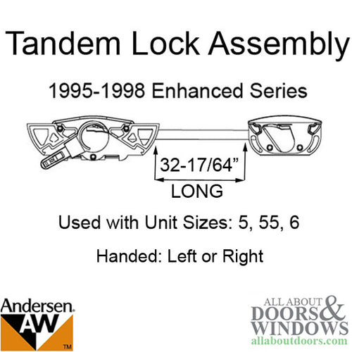 Andersen ENHANCED Casement, Concealed Long Tandem, Dual Sash Lock,  Right Hand - Andersen ENHANCED Casement, Concealed Long Tandem, Dual Sash Lock,  Right Hand