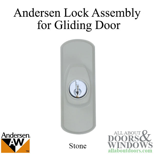 Andersen Frenchwood Gliding Doors - Lock Assembly - Albany - Exterior - Right - Stone - Andersen Frenchwood Gliding Doors - Lock Assembly - Albany - Exterior - Right - Stone