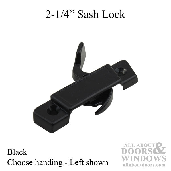 Sash Lock, 2-1/4'' Centered screws, Black - Choose Handing - Sash Lock, 2-1/4'' Centered screws, Black - Choose Handing