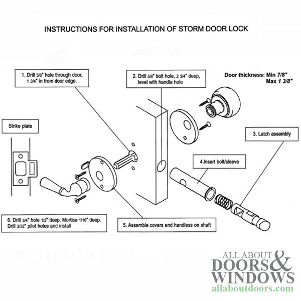 Storm door handleset, surface mount, Knob and Lever - Brass - Storm door handleset, surface mount, Knob and Lever - Brass