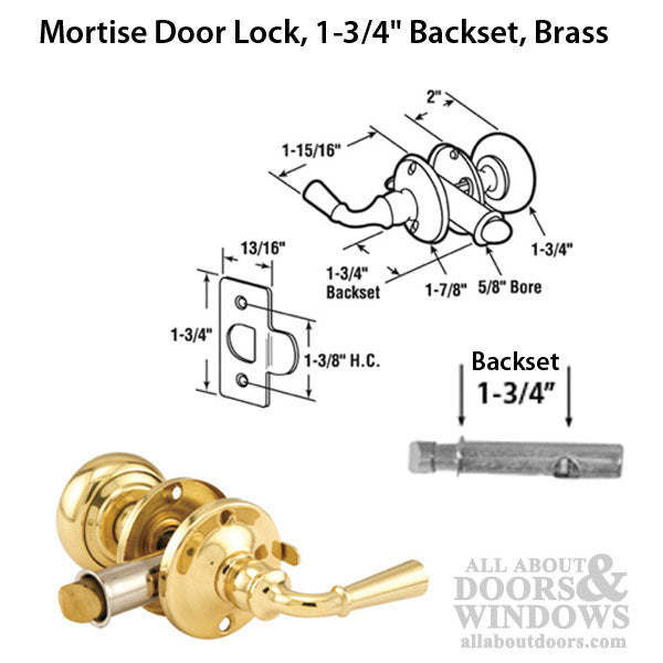 Peachtree IPD Screen Door Knob Lock - Polished Brass - Peachtree IPD Screen Door Knob Lock - Polished Brass