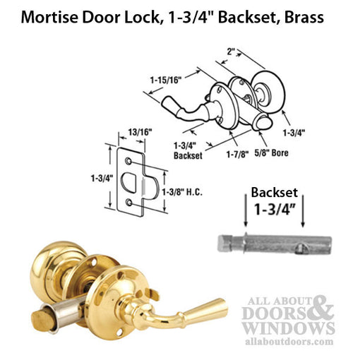 Peachtree IPD Screen Door Knob Lock - Polished Brass - Peachtree IPD Screen Door Knob Lock - Polished Brass