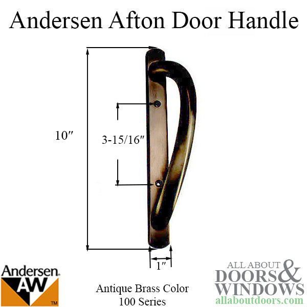 Andersen 100 Series Afton Glass door handle - Antique Brass - Andersen 100 Series Afton Glass door handle - Antique Brass