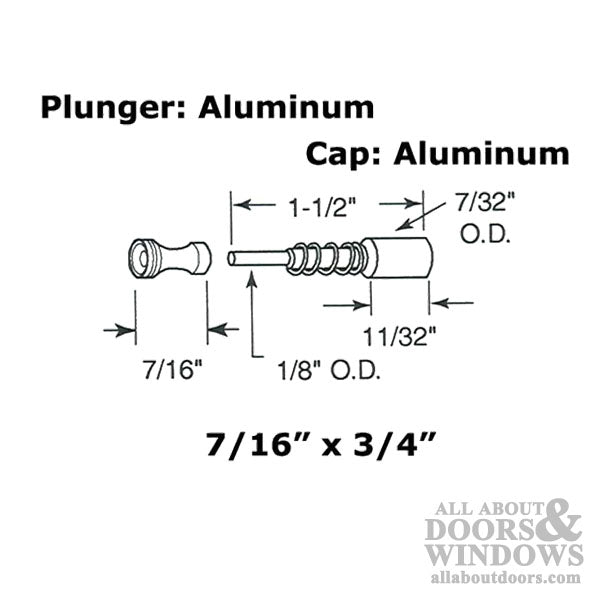 Plunger Latches 3/8 or 7/16 x 3/4 frame, Aluminum - 6 Pack - Plunger Latches 3/8 or 7/16 x 3/4 frame, Aluminum - 6 Pack