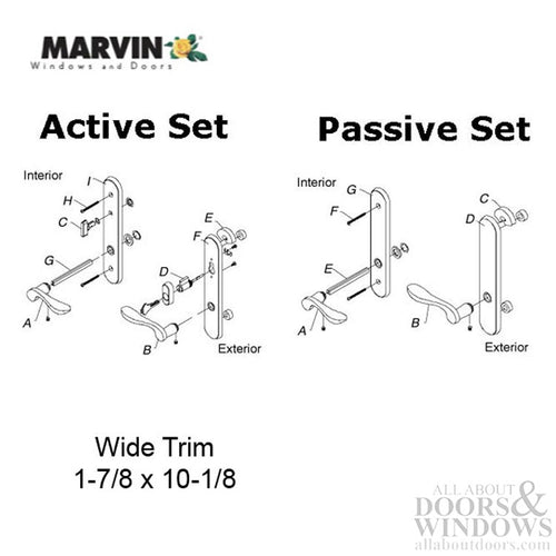 Marvin Inactive / Dummy Trim for Passive door - Satin Chrome - Marvin Inactive / Dummy Trim for Passive door - Satin Chrome