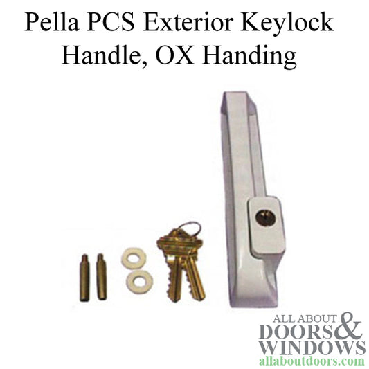 Pella PCS Exterior Keylock Handle, Handed OX, Polished Brass