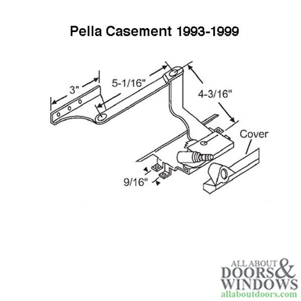 Pella Pro Series Roto Operator Left Handed For Casement Windows From 1993-99 Pella Pro Series Casement Operator - Pella Pro Series Roto Operator Left Handed For Casement Windows From 1993-99 Pella Pro Series Casement Operator