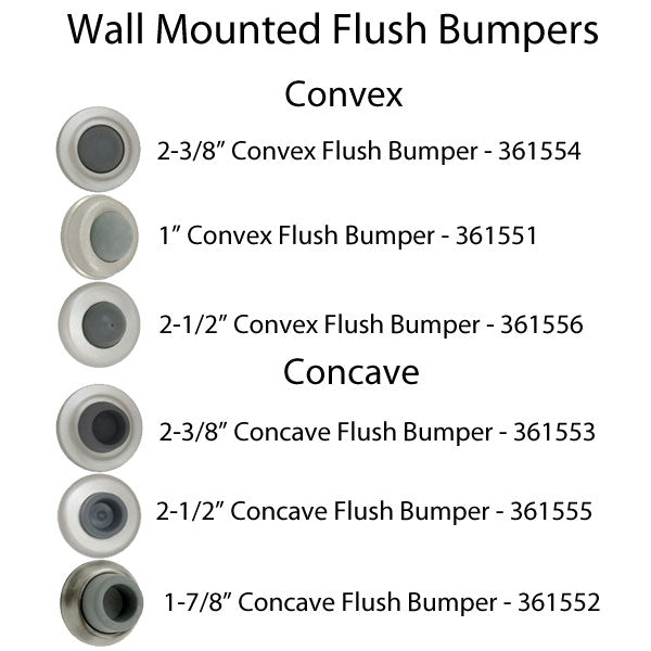 2-1/2'' Convex Flush Bumper  - Choose Finish - 2-1/2'' Convex Flush Bumper  - Choose Finish