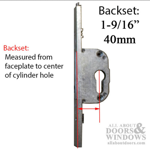 Terrace Door Mortise Lock with Profile cylinder Bore, Backset 1-9/16