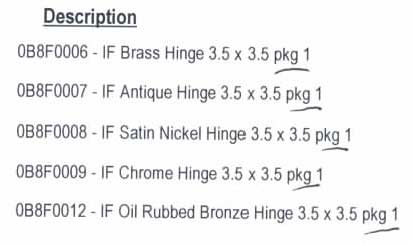 Pella 3.5 X 3.5 Radius Corner Door Hinge - Brushed/Satin Chrome | Fits Doors from 2001-2007 - Pella 3.5 X 3.5 Radius Corner Door Hinge - Brushed/Satin Chrome | Fits Doors from 2001-2007