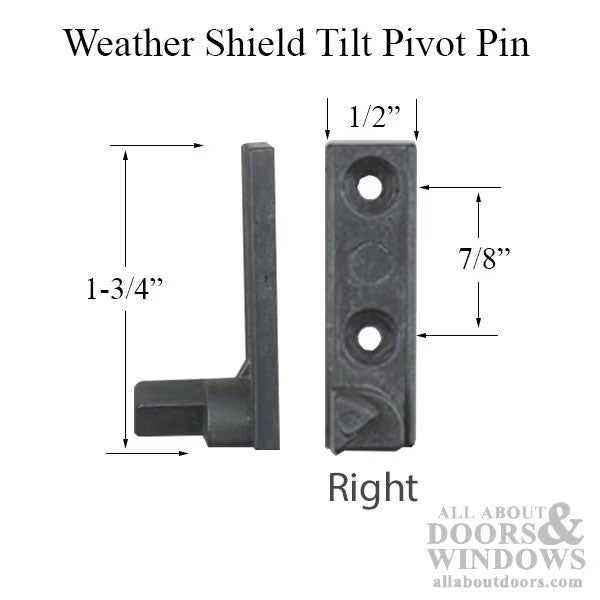 Discontinued - Replacement Pivot Pin, Double Hung Tilt 610/810 Windows, Right Hand - Mill Finish - Discontinued - Replacement Pivot Pin, Double Hung Tilt 610/810 Windows, Right Hand - Mill Finish