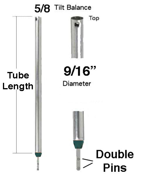 5/8 Inch Spiral Tilt-In Window Balance Rod w/ Blue Bearing - 5/8 Inch Spiral Tilt-In Window Balance Rod w/ Blue Bearing