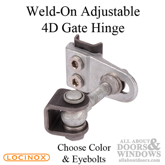 180 Degree Weld-On 4D Adjustable Hinge with M16 or M20 Eyebolts