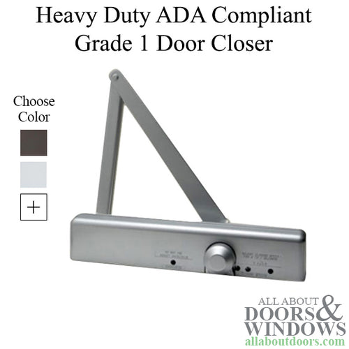 ADA Compliant Grade 1 Commercial Heavy Duty Door Closer, Adjustable Spring Size 1-6, Choose Color - ADA Compliant Grade 1 Commercial Heavy Duty Door Closer, Adjustable Spring Size 1-6, Choose Color