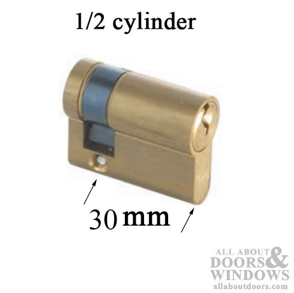 30mm Keyed 1/2 Euro Profile cylinder No Thumb - 30mm Keyed 1/2 Euro Profile cylinder No Thumb