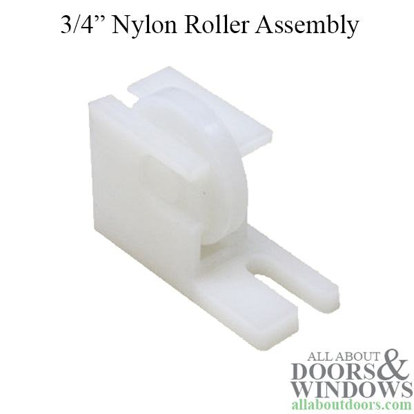 DISCONTINUED Nylon Roller Assembly with 3/4 Inch Nylon Wheel for Sliding Screen Door - DISCONTINUED Nylon Roller Assembly with 3/4 Inch Nylon Wheel for Sliding Screen Door